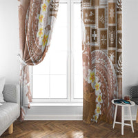 Tonga Christmas Window Curtain Kilisimasi Fiefia Retro Style Brown - Polynesian Pride