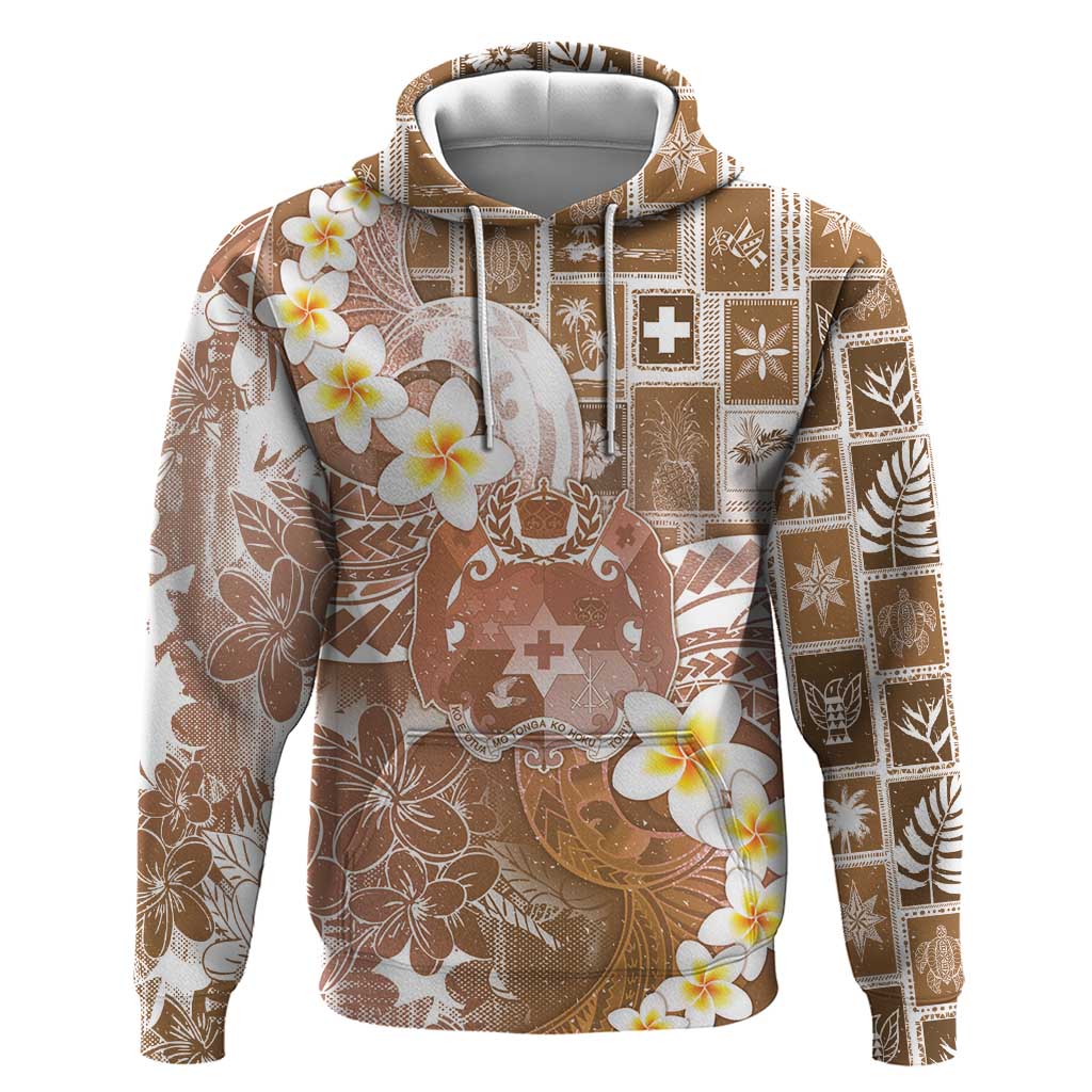 Tonga Christmas Zip Hoodie Kilisimasi Fiefia Retro Style Brown - Polynesian Pride