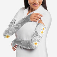 Tonga Christmas Arm Sleeves Kilisimasi Fiefia Retro Style White - Polynesian Pride