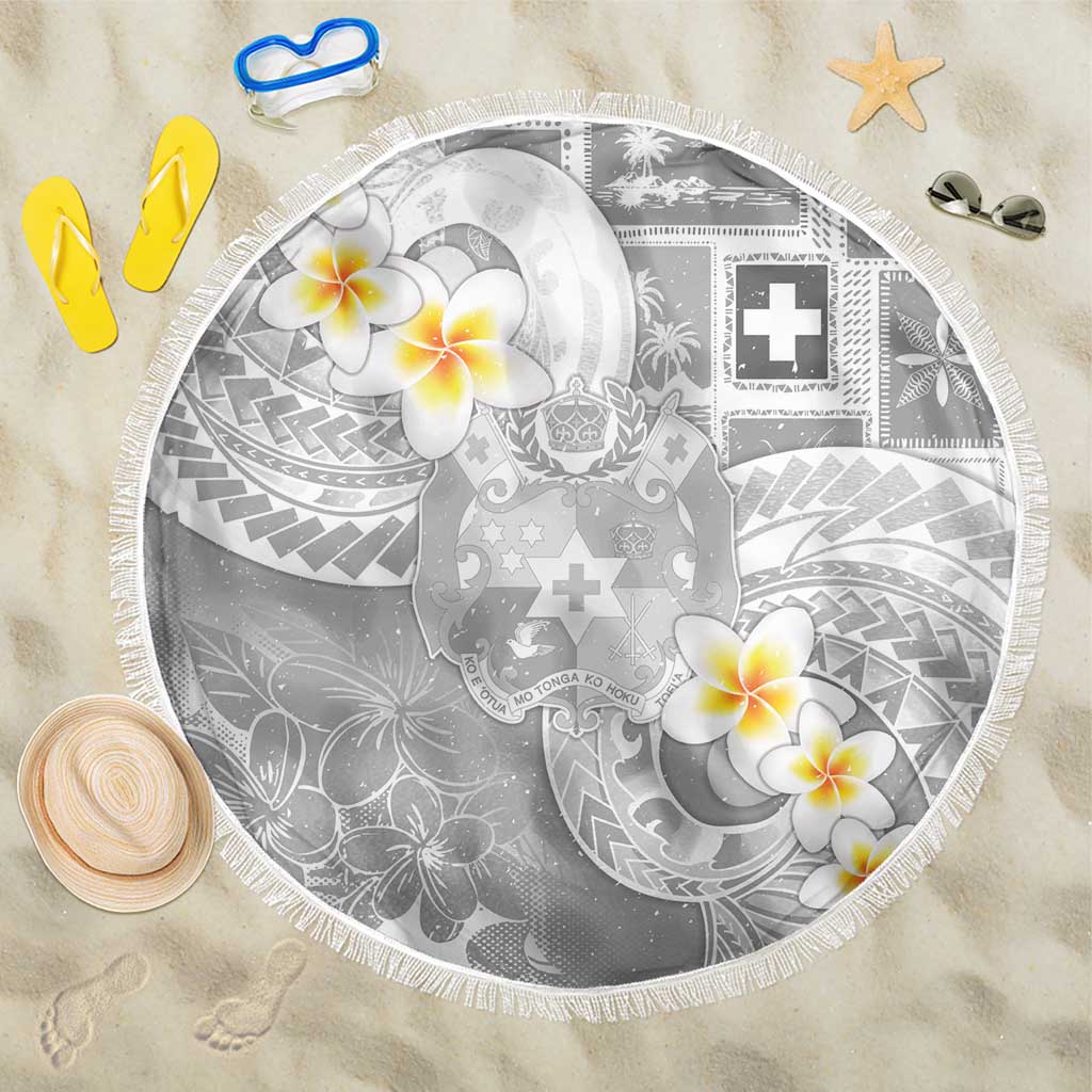 Tonga Christmas Beach Blanket Kilisimasi Fiefia Retro Style White - Polynesian Pride