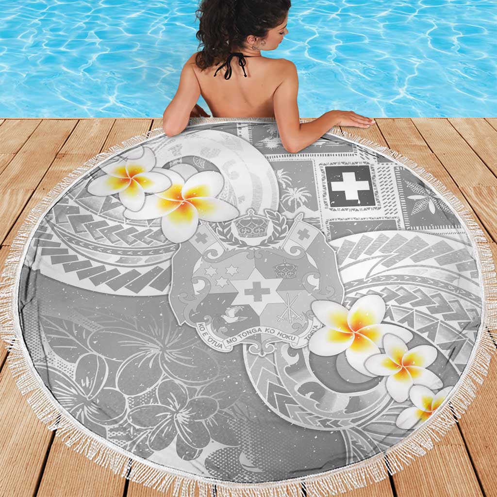 Tonga Christmas Beach Blanket Kilisimasi Fiefia Retro Style White - Polynesian Pride