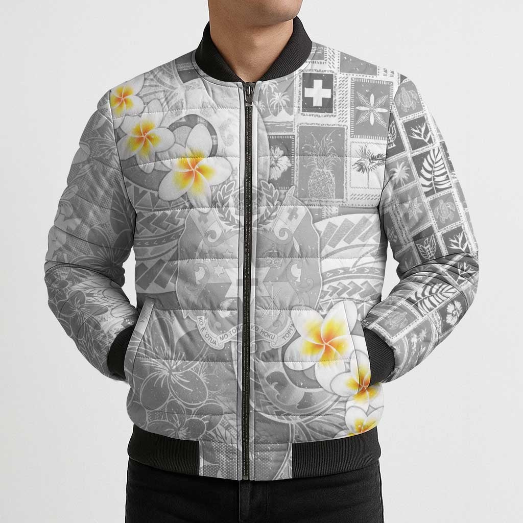 Tonga Christmas Bomber Puffer Jacket Kilisimasi Fiefia Retro Style White - Polynesian Pride