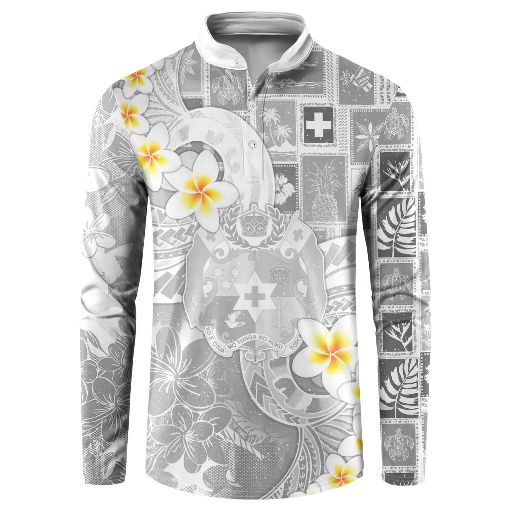 Tonga Christmas Button Sweatshirt Kilisimasi Fiefia Retro Style White - Polynesian Pride