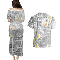 Tonga Christmas Couples Matching Puletasi and Hawaiian Shirt Kilisimasi Fiefia Retro Style White - Polynesian Pride