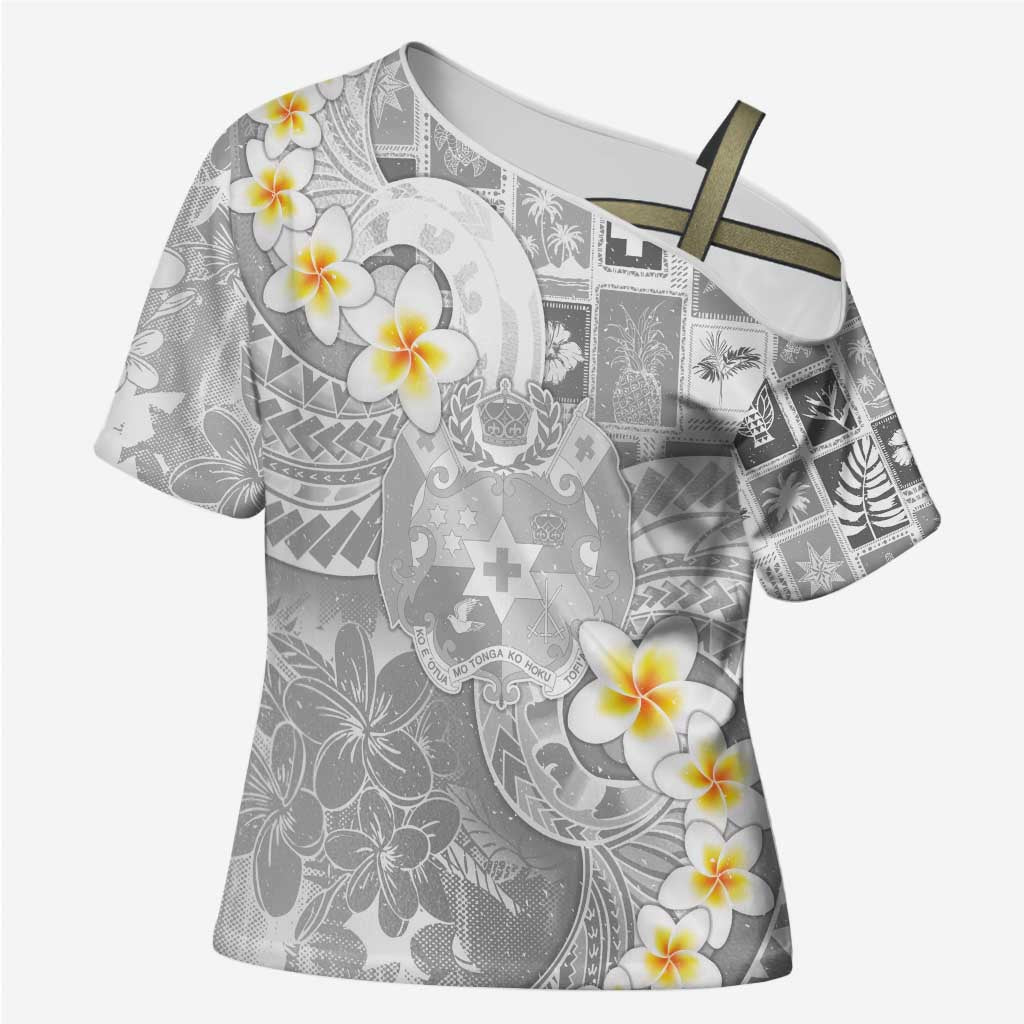 Tonga Christmas Cross Shoulder Shirt Kilisimasi Fiefia Retro Style White - Polynesian Pride