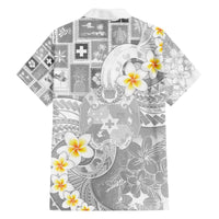 Tonga Christmas Family Matching Off The Shoulder Long Sleeve Dress and Hawaiian Shirt Kilisimasi Fiefia Retro Style White - Polynesian Pride