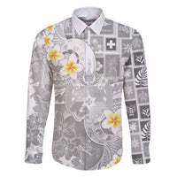 Tonga Christmas Family Matching Off Shoulder Short Dress and Hawaiian Shirt Kilisimasi Fiefia Retro Style White - Polynesian Pride