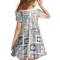 Tonga Christmas Family Matching Short Sleeve Bodycon Dress and Hawaiian Shirt Kilisimasi Fiefia Retro Style White - Polynesian Pride