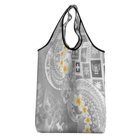Tonga Christmas Grocery Bag Kilisimasi Fiefia Retro Style White - Polynesian Pride