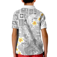 Tonga Christmas Kid Polo Shirt Kilisimasi Fiefia Retro Style White - Polynesian Pride