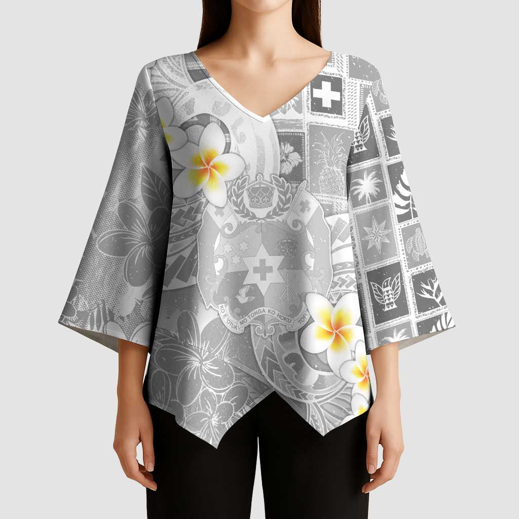Tonga Christmas Kimono Sleeve Blouse Kilisimasi Fiefia Retro Style White - Polynesian Pride