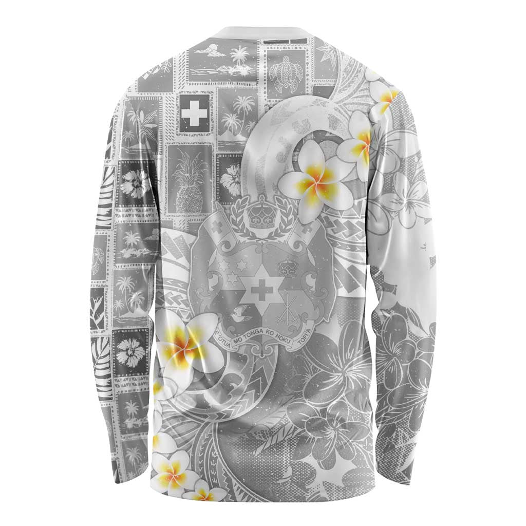 Tonga Christmas Long Sleeve Shirt Kilisimasi Fiefia Retro Style White - Polynesian Pride