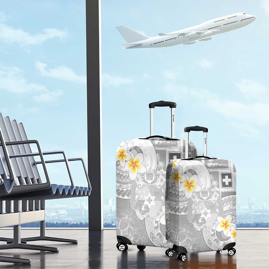 Tonga Christmas Luggage Cover Kilisimasi Fiefia Retro Style White - Polynesian Pride