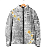 Tonga Christmas Padded Jacket Kilisimasi Fiefia Retro Style White - Polynesian Pride