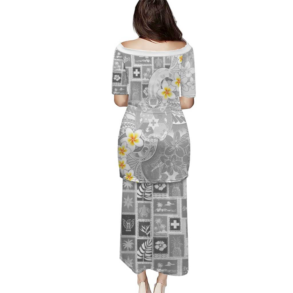 Tonga Christmas Puletasi Kilisimasi Fiefia Retro Style White - Polynesian Pride