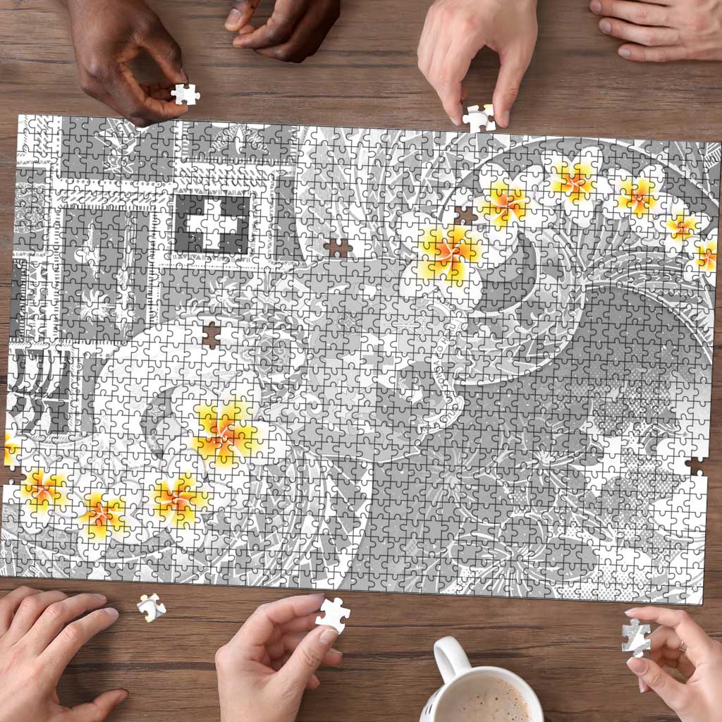 Tonga Christmas Puzzle Kilisimasi Fiefia Retro Style White - Polynesian Pride