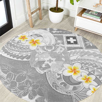 Tonga Christmas Round Carpet Kilisimasi Fiefia Retro Style White - Polynesian Pride