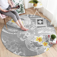 Tonga Christmas Round Carpet Kilisimasi Fiefia Retro Style White - Polynesian Pride