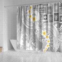Tonga Christmas Shower Curtain Kilisimasi Fiefia Retro Style White - Polynesian Pride