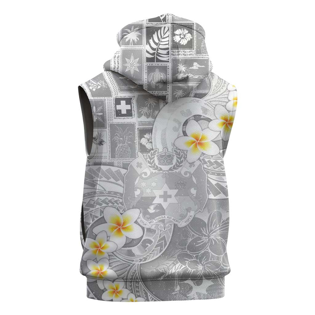 Tonga Christmas Sleeveless Hoodie Kilisimasi Fiefia Retro Style White - Polynesian Pride