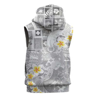 Tonga Christmas Sleeveless Hoodie Kilisimasi Fiefia Retro Style White - Polynesian Pride