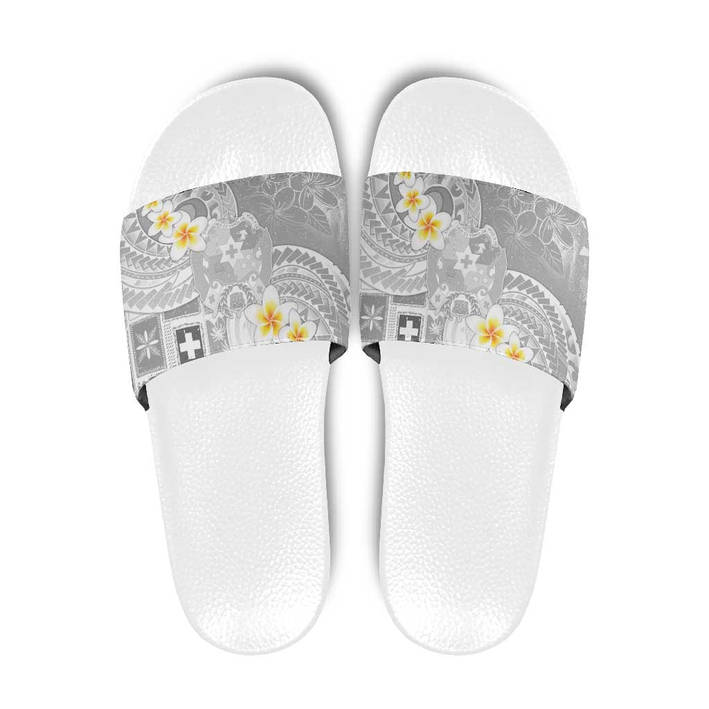 Tonga Christmas Slide Sandals Kilisimasi Fiefia Retro Style White - Polynesian Pride