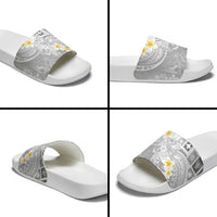 Tonga Christmas Slide Sandals Kilisimasi Fiefia Retro Style White - Polynesian Pride