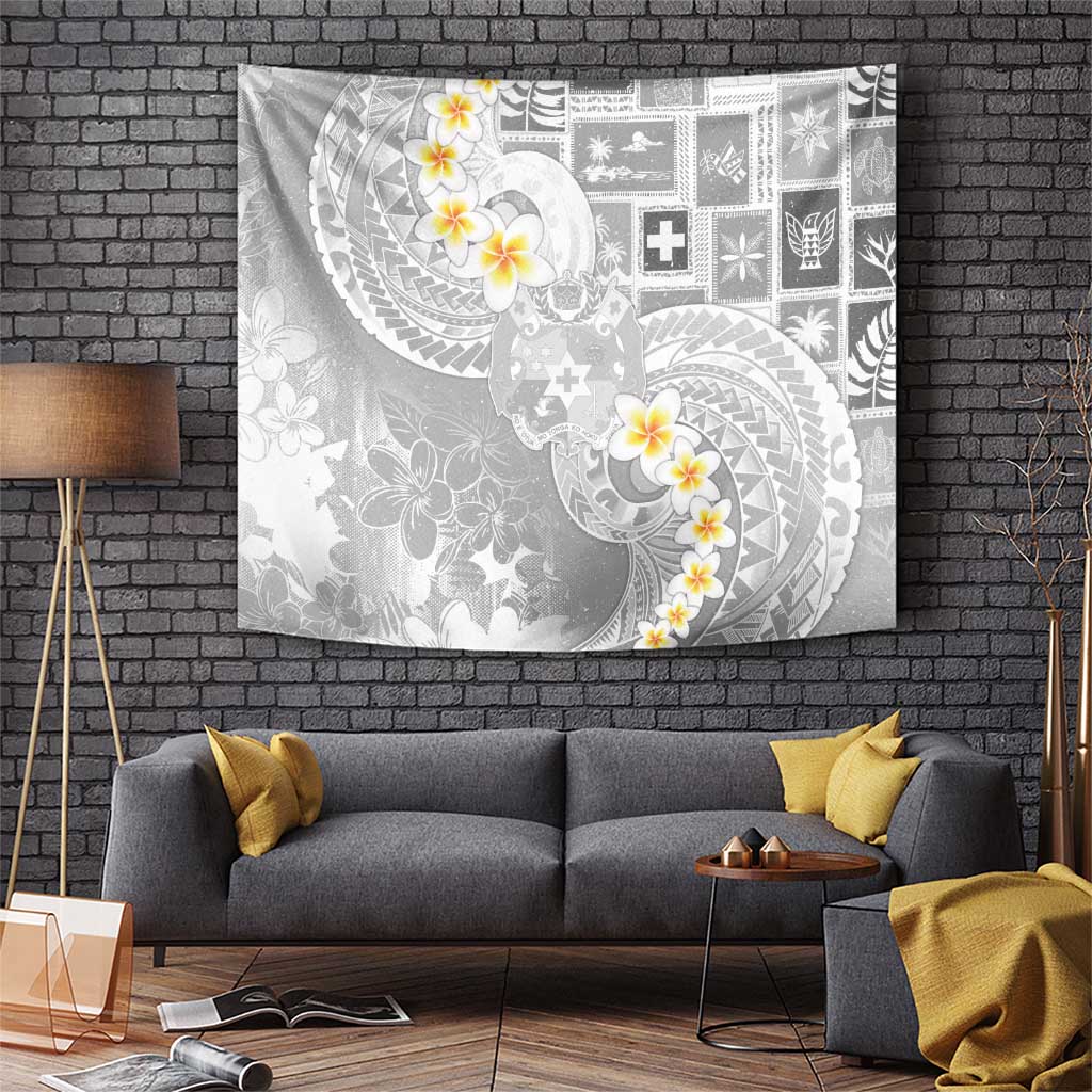 Tonga Christmas Tapestry Kilisimasi Fiefia Retro Style White - Polynesian Pride