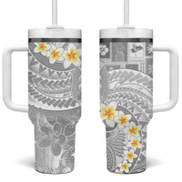 Tonga Christmas Tumbler With Handle Kilisimasi Fiefia Retro Style White - Polynesian Pride