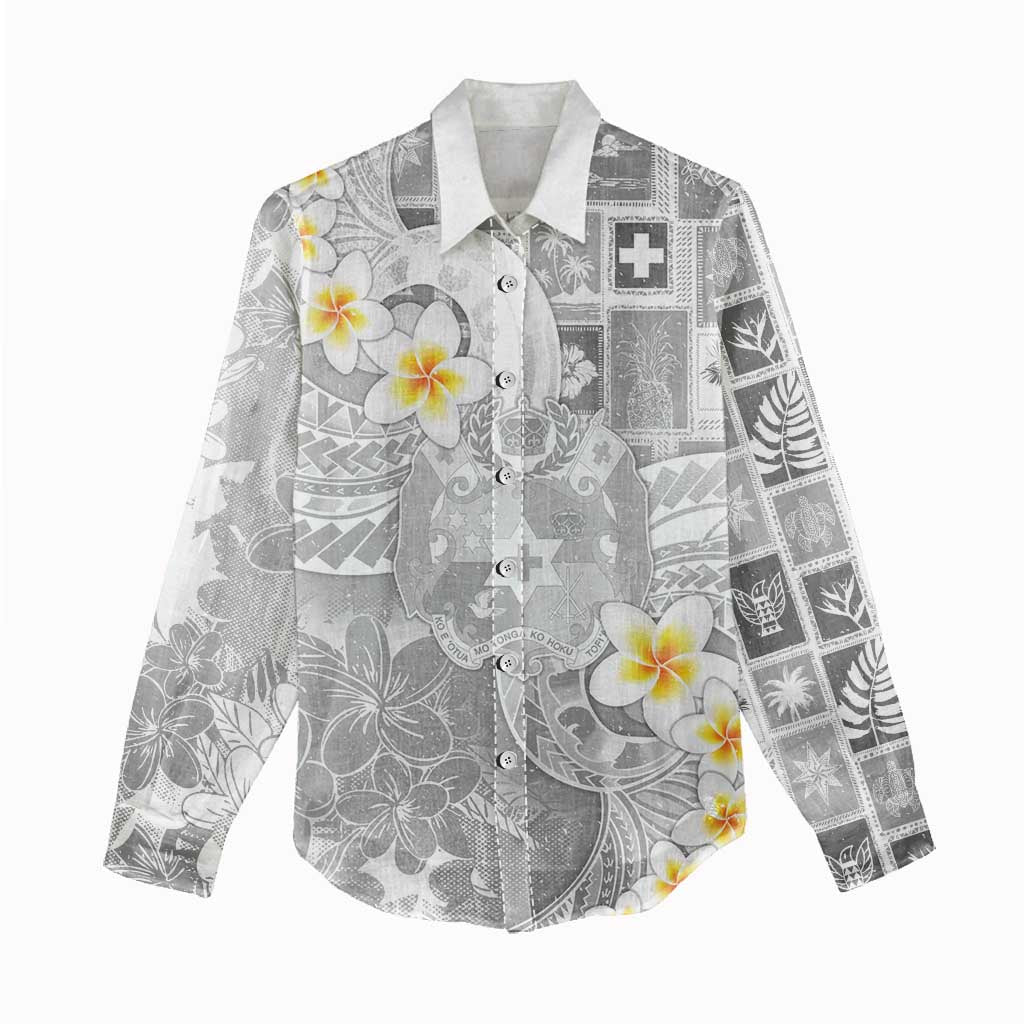 Tonga Christmas Women Casual Shirt Kilisimasi Fiefia Retro Style White - Polynesian Pride