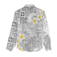 Tonga Christmas Women Casual Shirt Kilisimasi Fiefia Retro Style White - Polynesian Pride