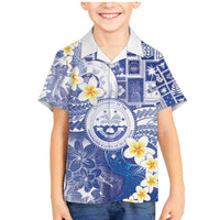 Federated States Of Micronesia Christmas Family Matching Mermaid Dress and Hawaiian Shirt Retro Style Bright Version LT05 Son's Shirt Blue - Polynesian Pride