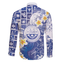 Federated States Of Micronesia Christmas Family Matching Off The Shoulder Long Sleeve Dress and Hawaiian Shirt Retro Style Bright Version LT05 - Polynesian Pride