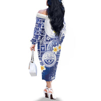 Federated States Of Micronesia Christmas Family Matching Off The Shoulder Long Sleeve Dress and Hawaiian Shirt Retro Style Bright Version LT05 - Polynesian Pride