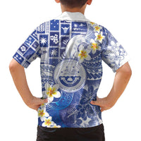 Federated States Of Micronesia Christmas Family Matching Off Shoulder Short Dress and Hawaiian Shirt Retro Style Bright Version LT05 - Polynesian Pride