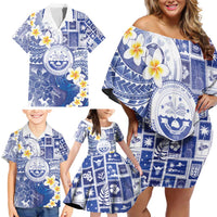 Federated States Of Micronesia Christmas Family Matching Off Shoulder Short Dress and Hawaiian Shirt Retro Style Bright Version LT05 - Polynesian Pride