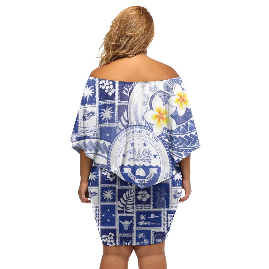 Federated States Of Micronesia Christmas Family Matching Off Shoulder Short Dress and Hawaiian Shirt Retro Style Bright Version LT05 - Polynesian Pride