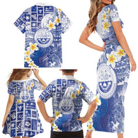 Federated States Of Micronesia Christmas Family Matching Short Sleeve Bodycon Dress and Hawaiian Shirt Retro Style Bright Version LT05 - Polynesian Pride