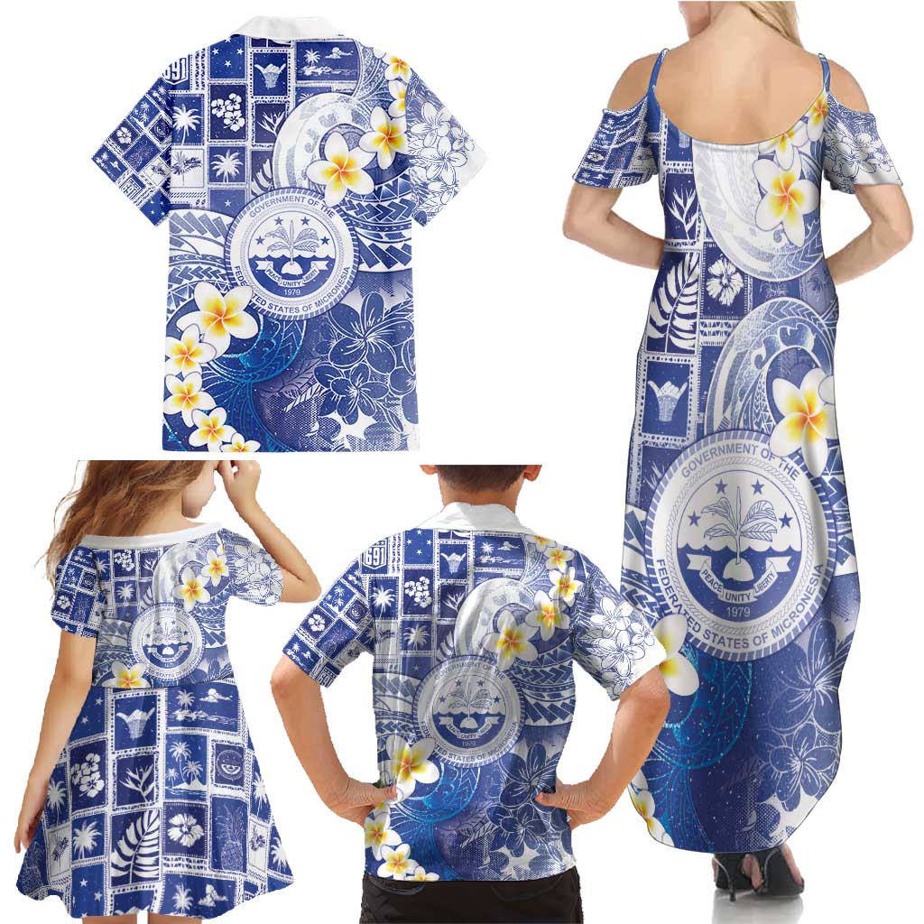 Federated States Of Micronesia Christmas Family Matching Summer Maxi Dress and Hawaiian Shirt Retro Style Bright Version LT05 - Polynesian Pride