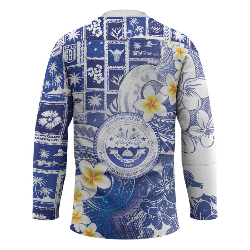 Federated States Of Micronesia Christmas Hockey Jersey Retro Style Bright Version - Polynesian Pride