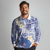 Federated States Of Micronesia Christmas Long Sleeve Polo Shirt Retro Style Bright Version LT05 - Polynesian Pride