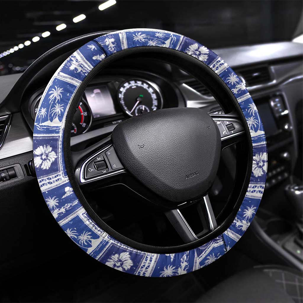 Federated States Of Micronesia Christmas Steering Wheel Cover Retro Style Bright Version - Polynesian Pride