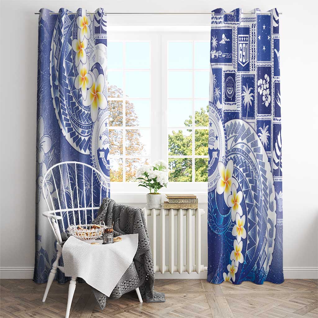 Federated States Of Micronesia Christmas Window Curtain Retro Style Bright Version - Polynesian Pride
