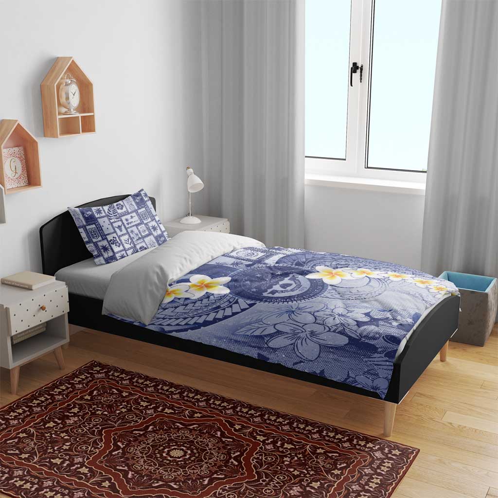 Federated States Of Micronesia Christmas Bedding Set Retro Style Dark Version - Polynesian Pride