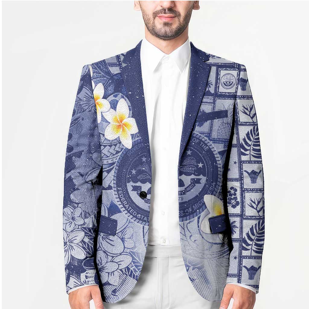 Federated States Of Micronesia Christmas Blazer Retro Style Dark Version - Polynesian Pride