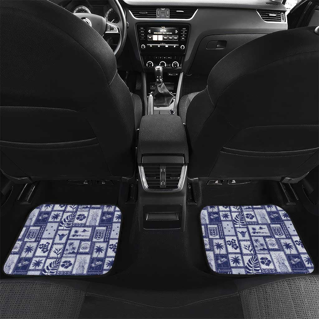 Federated States Of Micronesia Christmas Car Mats Retro Style Dark Version - Polynesian Pride