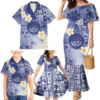 Federated States Of Micronesia Christmas Family Matching Mermaid Dress and Hawaiian Shirt Retro Style Dark Version LT05 - Polynesian Pride