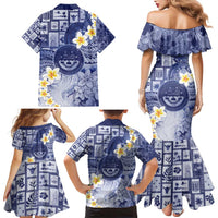 Federated States Of Micronesia Christmas Family Matching Mermaid Dress and Hawaiian Shirt Retro Style Dark Version LT05 - Polynesian Pride
