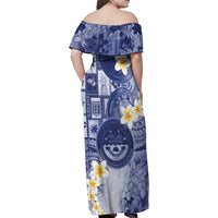 Federated States Of Micronesia Christmas Family Matching Off Shoulder Maxi Dress and Hawaiian Shirt Retro Style Dark Version LT05 - Polynesian Pride