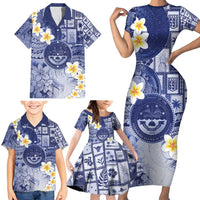 Federated States Of Micronesia Christmas Family Matching Short Sleeve Bodycon Dress and Hawaiian Shirt Retro Style Dark Version LT05 - Polynesian Pride